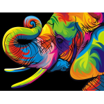 Mona Lisa diamond painting 40x30cm: kleurrijke olifant